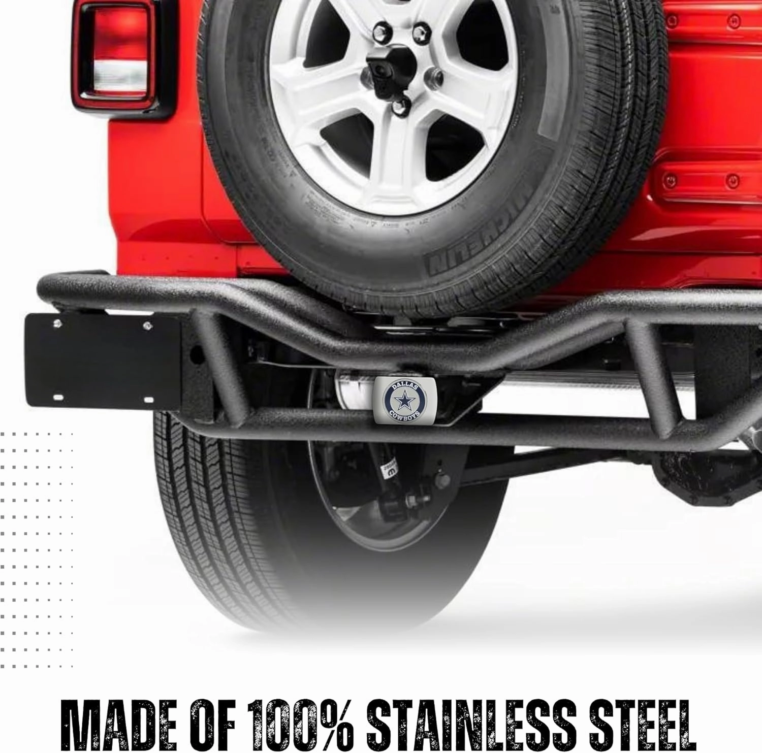 Dallas Cowboys NFL White Metal Hitch Cover with 3D Colored Team Logo by FANMATS - Unique Round Molded Design – Easy Installation on Truck, SUV, Car - Ideal Gift for Die Hard Football Fan