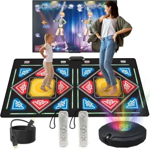 Dance Mat, Electronic Dance Mat for TV with HD Camera, Wireless Double User Dance Mat with Game Controller, Non-Slip Dance Pad for Kids Adults, Christmas Birthday Gifts for Girls Boys