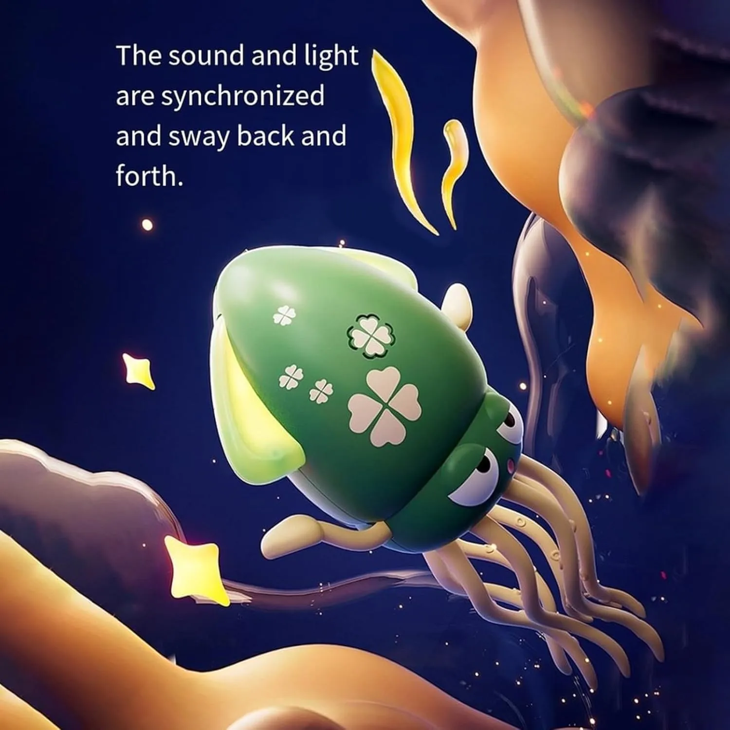 Dancing Octopus Toy, Smart Tentacle Explorer, Wiggly Wonder Octopus, Auto-Avoid, with LED Lights & Music (Green(Regular))