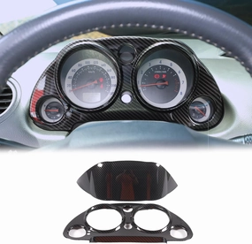 Dashboard Display Panel Frame Trim for Mitsubishi Eclipse 2006-2011，2PCS Center Console Instrument Display Panel Protective Cover Accessories ABS Material (Carbon Fiber Pattern)