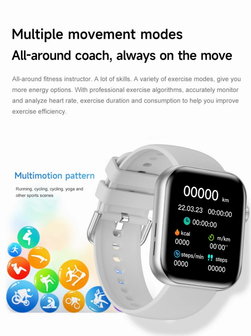 DaTeoy F3 Smartwatch with 1.83-inch HD Screen | Heart Rate & Sleep Monitoring | Bluetooth Calls | IP67 Waterproof | 7 Days Battery Life