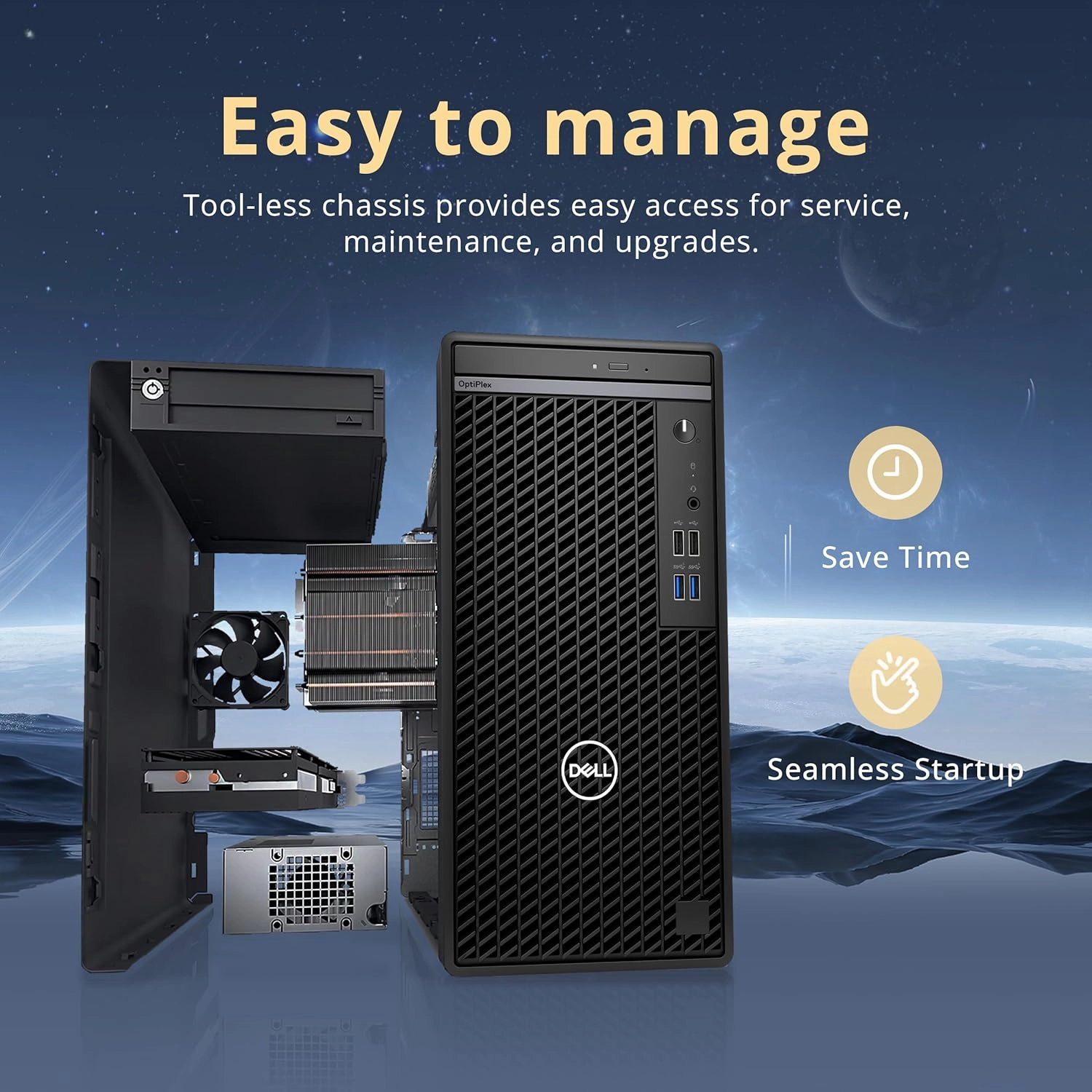 Dell OptiPlex 3000 Tower Business Desktop, Intel i5-12500, 16GB RAM, 512GB PCIe SSD, Intel UHD Graphics 770, DVDRW, Ethernet, WiFi Adapter, Keyboard & Mouse, Win 11 Pro, Black