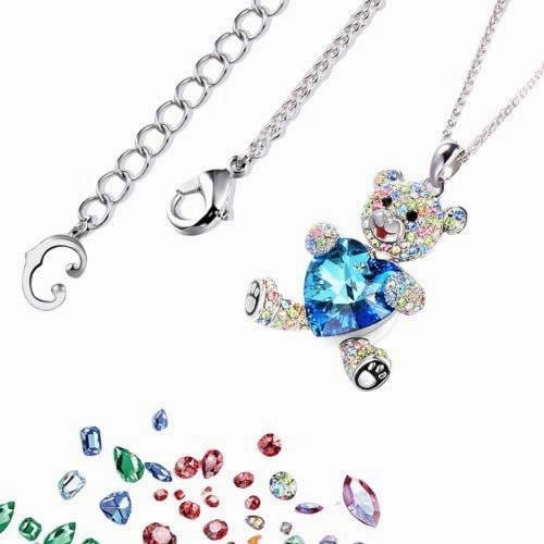 Diamond Studded Necklace Love Bear Pendant 2020V