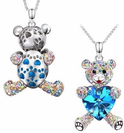 Diamond Studded Necklace Love Bear Pendant 2020V