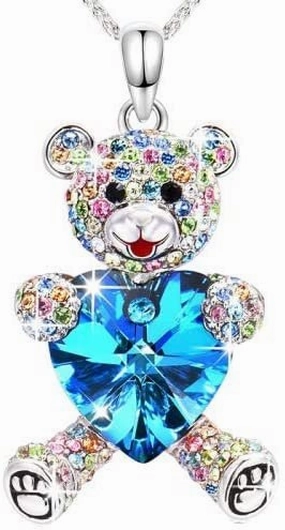 Diamond Studded Necklace Love Bear Pendant 2020V