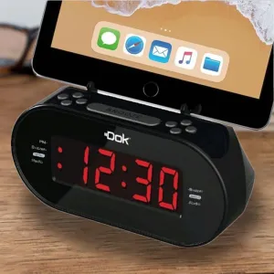 DOK Alarm Clock with Universal Smart Phone Cradle