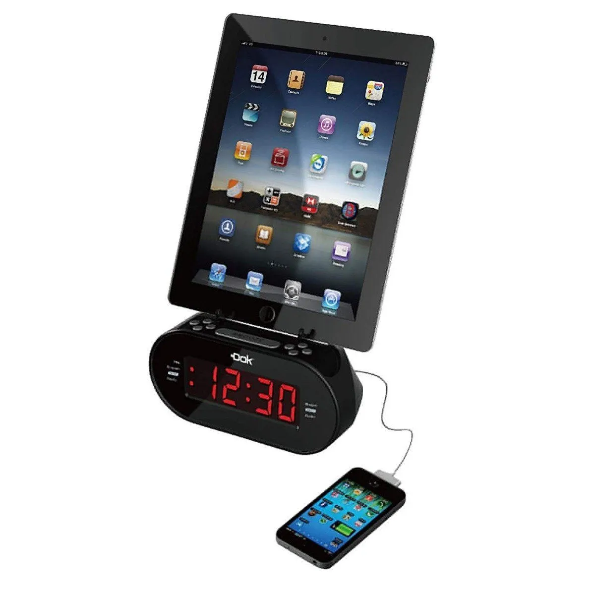 DOK Alarm Clock with Universal Smart Phone Cradle
