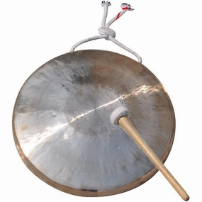 DOOKAA Gong gong gong drum gong and drum percussion instrument 22 cm Chinese style gong and drum percussion instrument large gong table clock (Color: 22 cm, Size:)