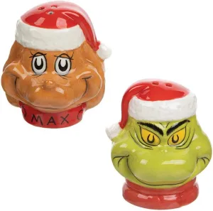 Dr. Seuss Grinch Sculpted Ceramic Salt & Pepper Set