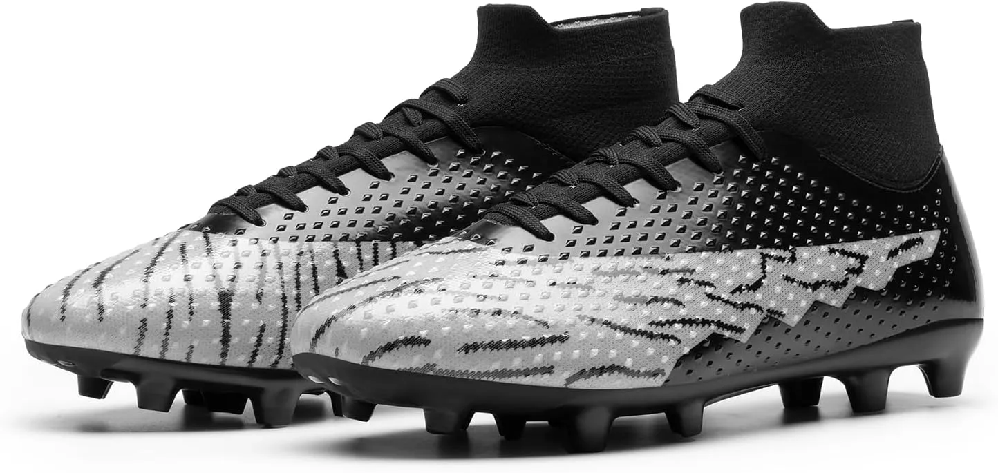 DREAM PAIRS Men's Soccer Cleats Lightweight Football Cleats Professional Training High-top Soccer Shoes