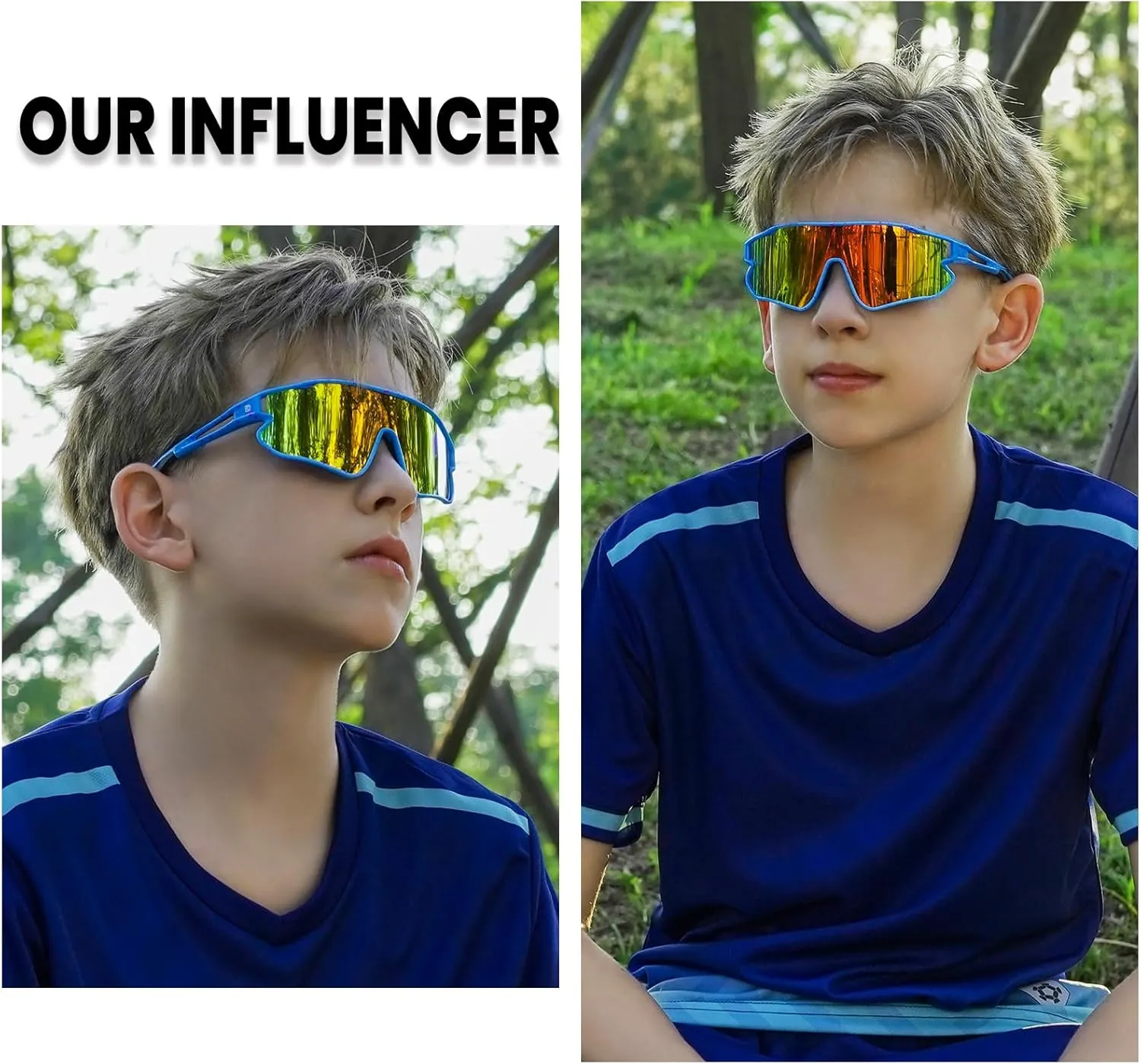 DUCO Kids Sunglasses Youth Baseball Sun Glasses Lightweight TR90 Frame UV400 Sports Cycling Shades for Boys Girls DK268