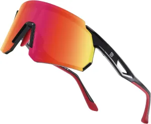 DUCO Polarized Sports Sunglasses for Men and Women Wrap Around Shades for Driving Cycling Baseball and Fishing UV400