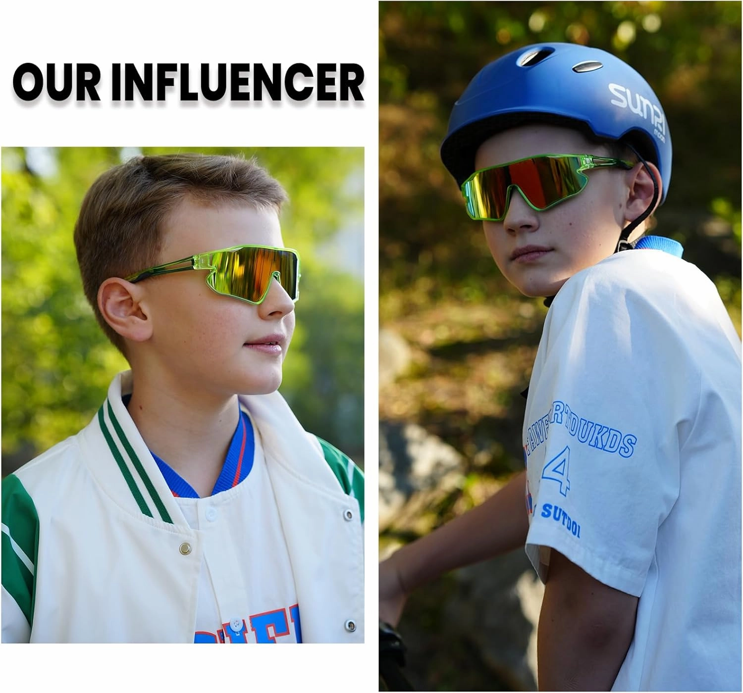 DUCO Kids Sunglasses Youth Baseball Sun Glasses Lightweight TR90 Frame UV400 Sports Cycling Shades for Boys Girls DK268
