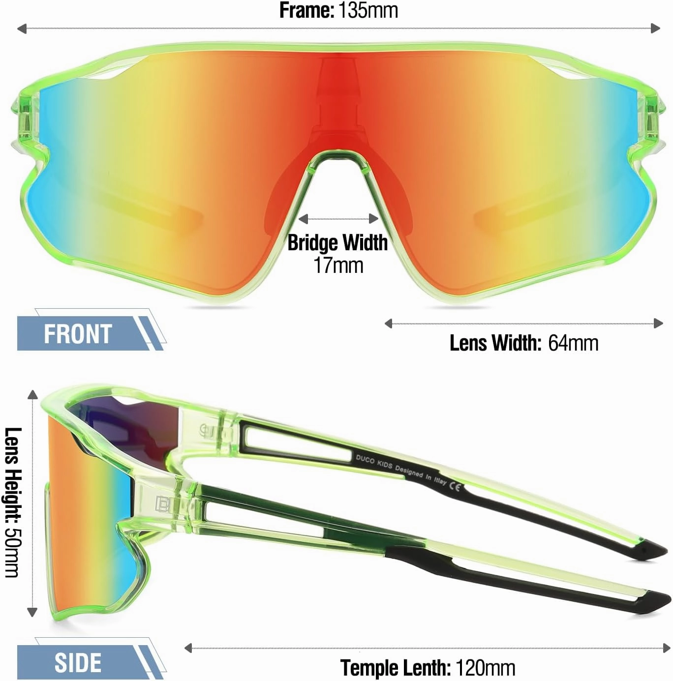 DUCO Kids Sunglasses Youth Baseball Sun Glasses Lightweight TR90 Frame UV400 Sports Cycling Shades for Boys Girls DK268