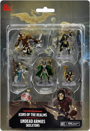 Dungeons & Dragons D&D Icons of The Realms: Undead Armies - Skeletons - 7 Pre-Painted Figures, Miniatures, RPG