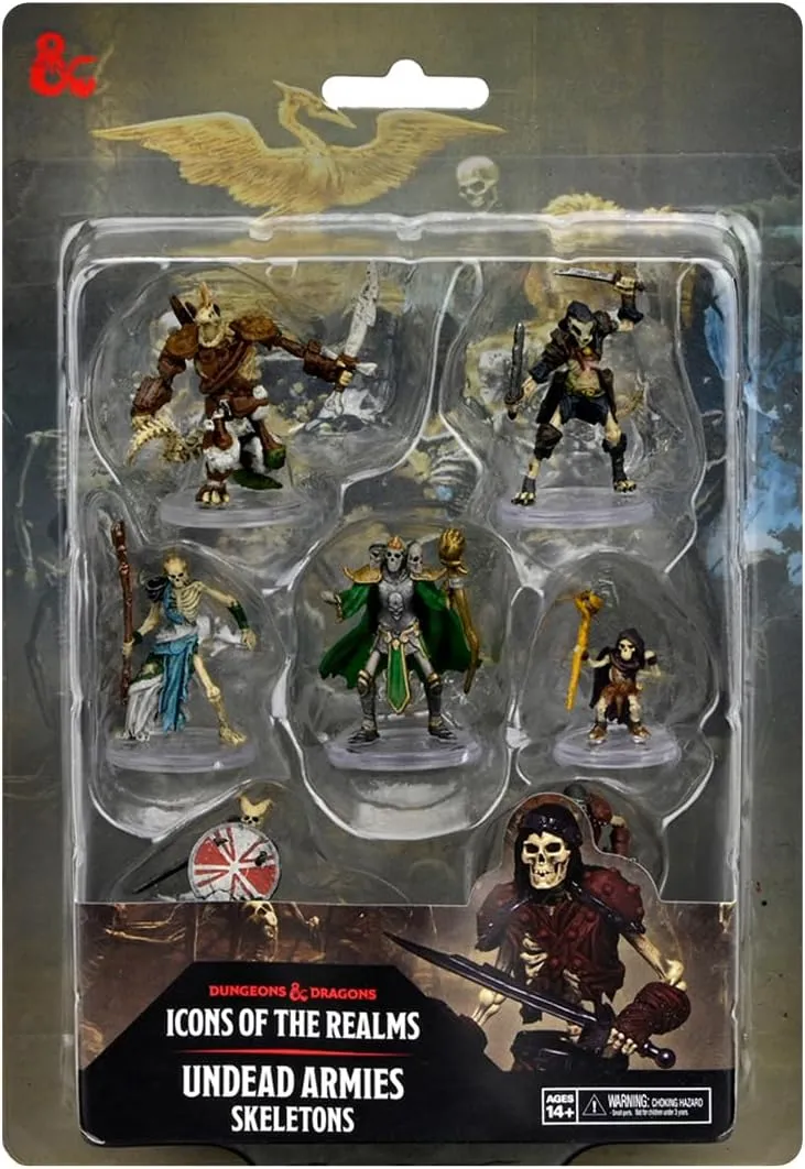 Dungeons & Dragons D&D Icons of The Realms: Undead Armies - Skeletons - 7 Pre-Painted Figures, Miniatures, RPG