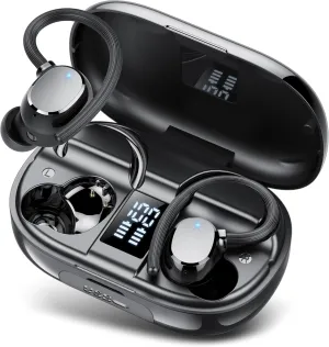 Ear buds Wireless Bluetooth Earbuds Sport 2025 NEW Bluetooth 5.3 Headphones with LED Display 128H Playtime Powerful Bass Over Ear Earphones with Earhooks IP7 Waterproof for Gym/Running/Workout