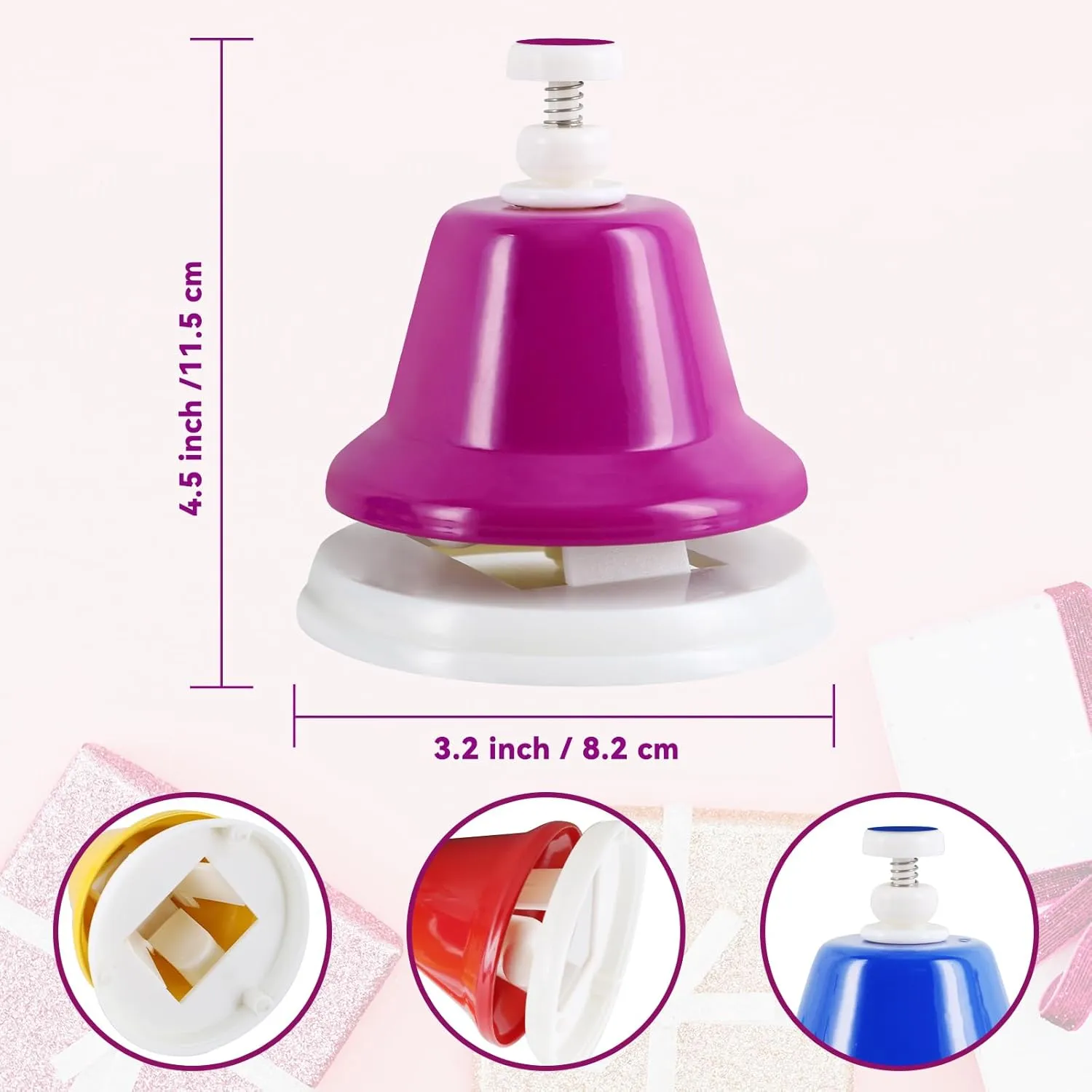 Eastrock Desk Bells, Hand Bells Set 8 Note Diatonic Musical Bells for Toddlers Children Kids Adults, Used for Festival, Musical Teaching, Church Chorus, Wedding, Family Party