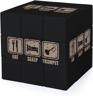 Eat Sleep Play Trumpet Funny 3x3x3 Cube Smooth Lightweight Puzzle for Adult Graphic Printing Travel
