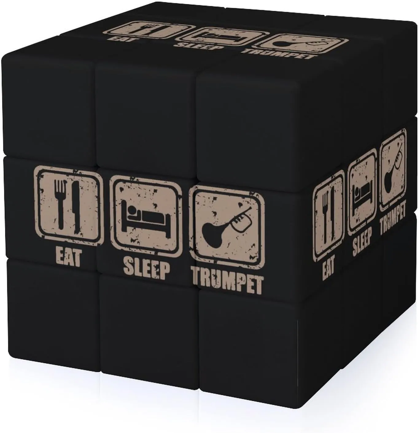 Eat Sleep Play Trumpet Funny 3x3x3 Cube Smooth Lightweight Puzzle for Adult Graphic Printing Travel