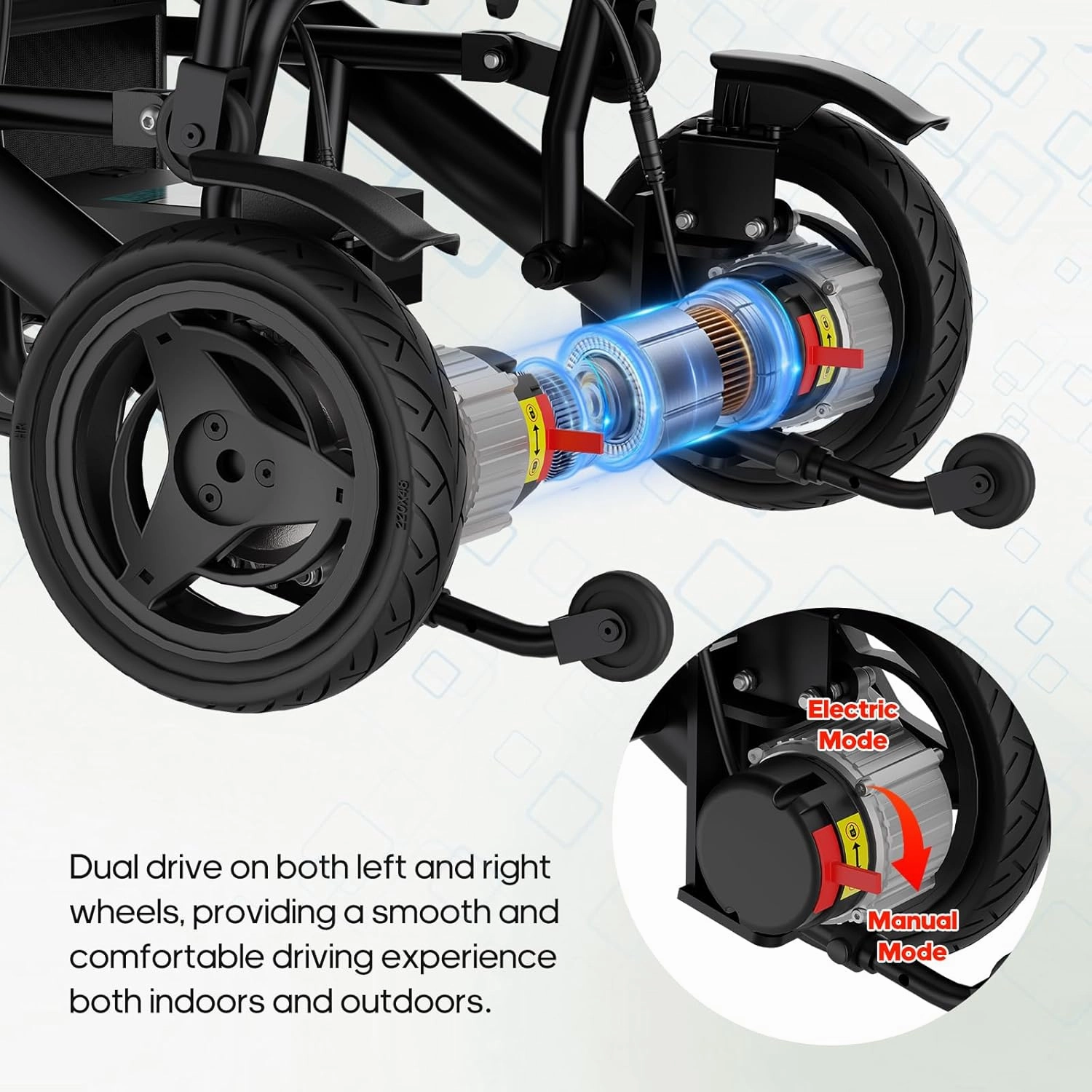 Electric Wheelchairs for Adults Ultra Lightweight Foldable Electric Wheelchair for Seniors All Terrain Power Motorized Wheelchair Airline Approved USA Made (Blue)
