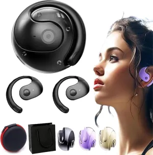 Entrancet AI Translator Earbuds, Entrancet Earbuds, AI Translation Earbuds Real Time Wireless OWS Bluetooth 5.4 Support 150 Languages Equipped with AI App (Black)