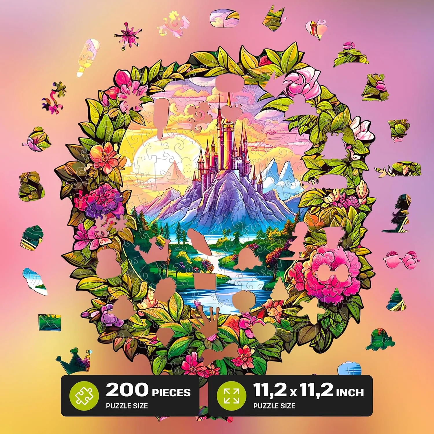 ESC WELT Wooden Magical Forest Puzzle 200 Pieces - Captivating Mind Entertainment for Teens and Adults - Fun and Environmentally Friendly Toy - Challenging Jigsaw Game - Wooden Puzzle
