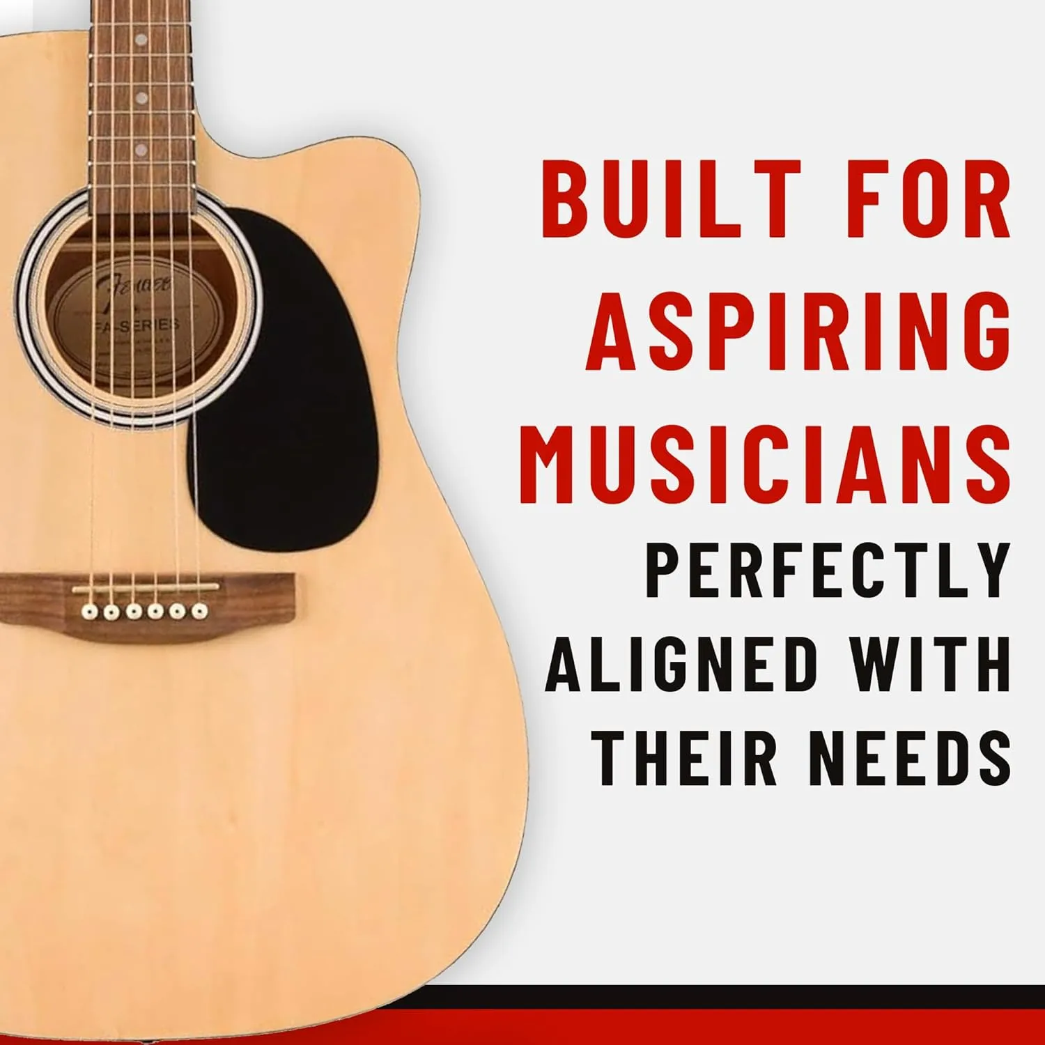 Fender Dreadnought Acoustic-Electric Guitar - Natural Bundle with Gig Bag, Strap, Strings, Picks, and Austin Bazaar Instructional Video