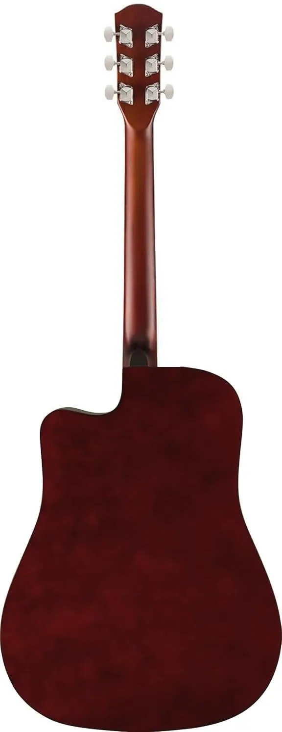 Fender Dreadnought Acoustic-Electric Guitar - Natural Bundle with Gig Bag, Strap, Strings, Picks, and Austin Bazaar Instructional Video