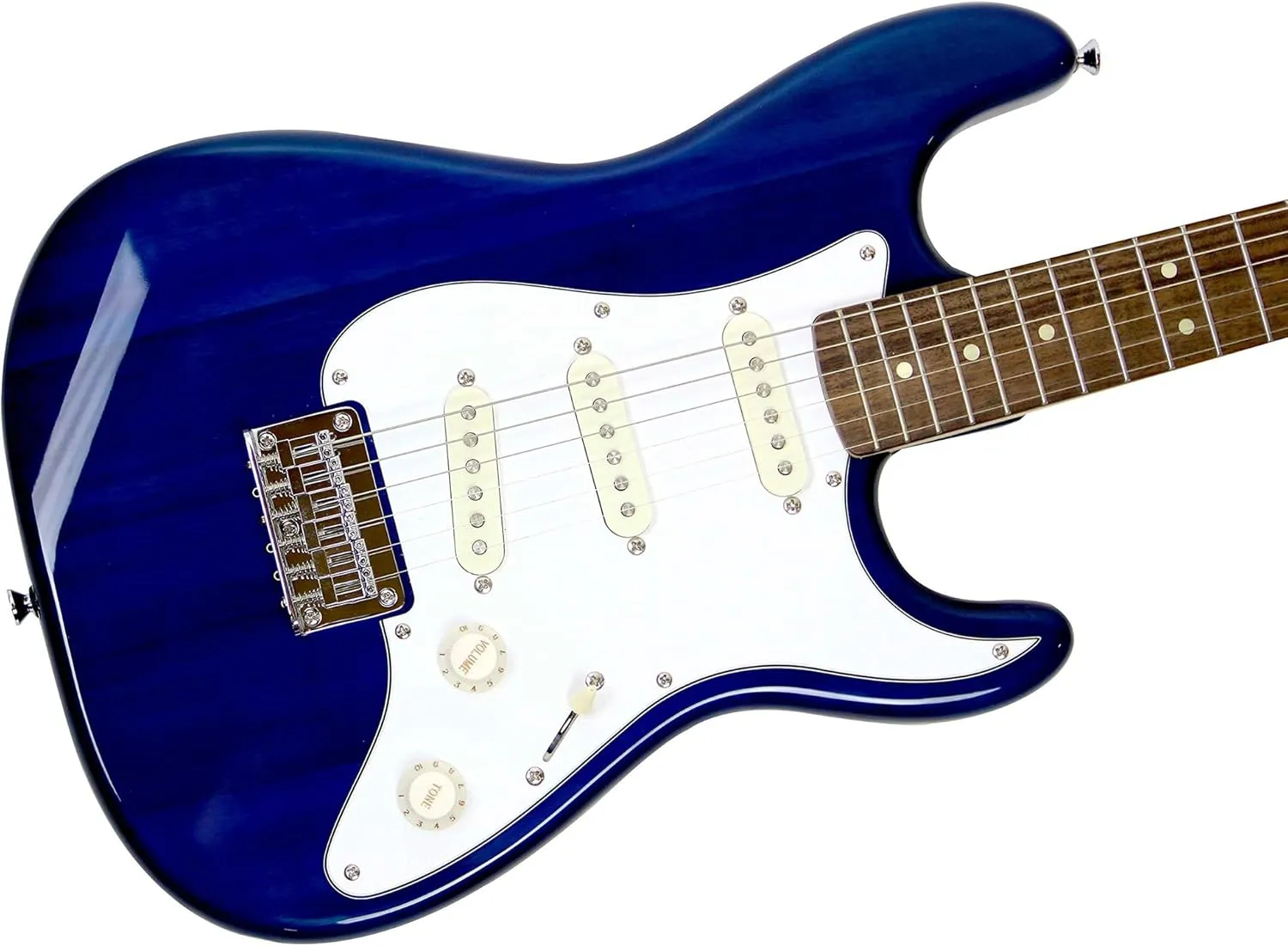 Fender Squier 24-Inch Short Scale Strat Pack - Transparent Blue Bundle with Frontman 10G Amplifier, Instrument Cable, Strap, Picks, Online Lessons, and Austin Bazaar Instructional DVD