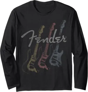 Fender Stacked Guitar Faded Logo Long Sleeve T-Shirt