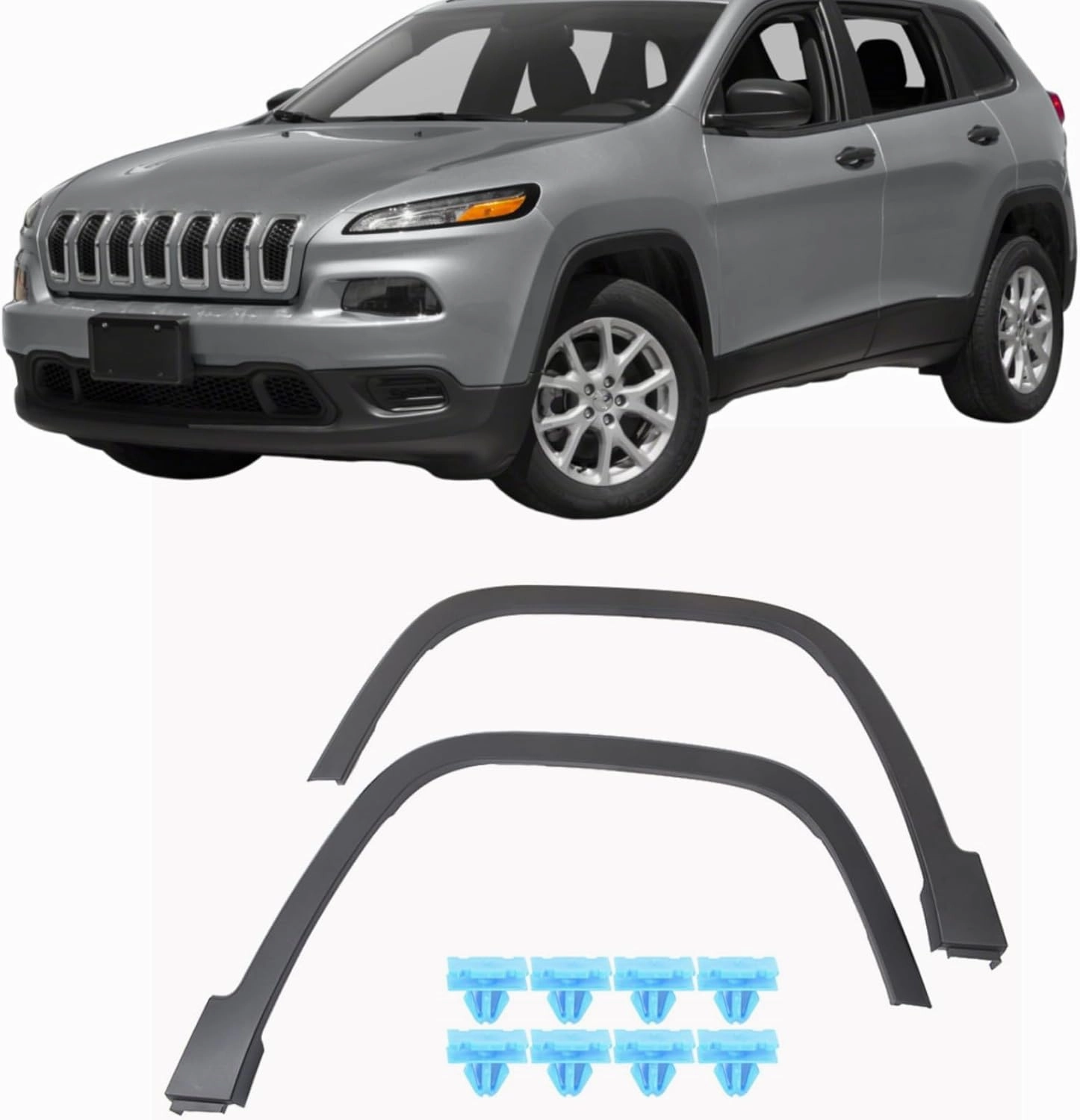 Fender-Flares Set Replacement for 2014-2017 Cherokee Front Left and Right 2Pcs Black 68210314AE 68210315AE CH1290111 CH1291111