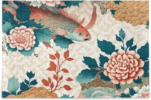 Fish Flower Jigsaw Puzzles for Kids Adults 1000 Pieces, Fun Educational Games Toy Birthday Gift Art Home Decor Finish Size 29.5 x 20 Inches