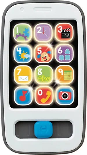 Fisher-Price Laugh & Learn Baby & Toddler Toy Smart Phone with Music Lights & Learning Songs for Ages 6  Months, Gray
