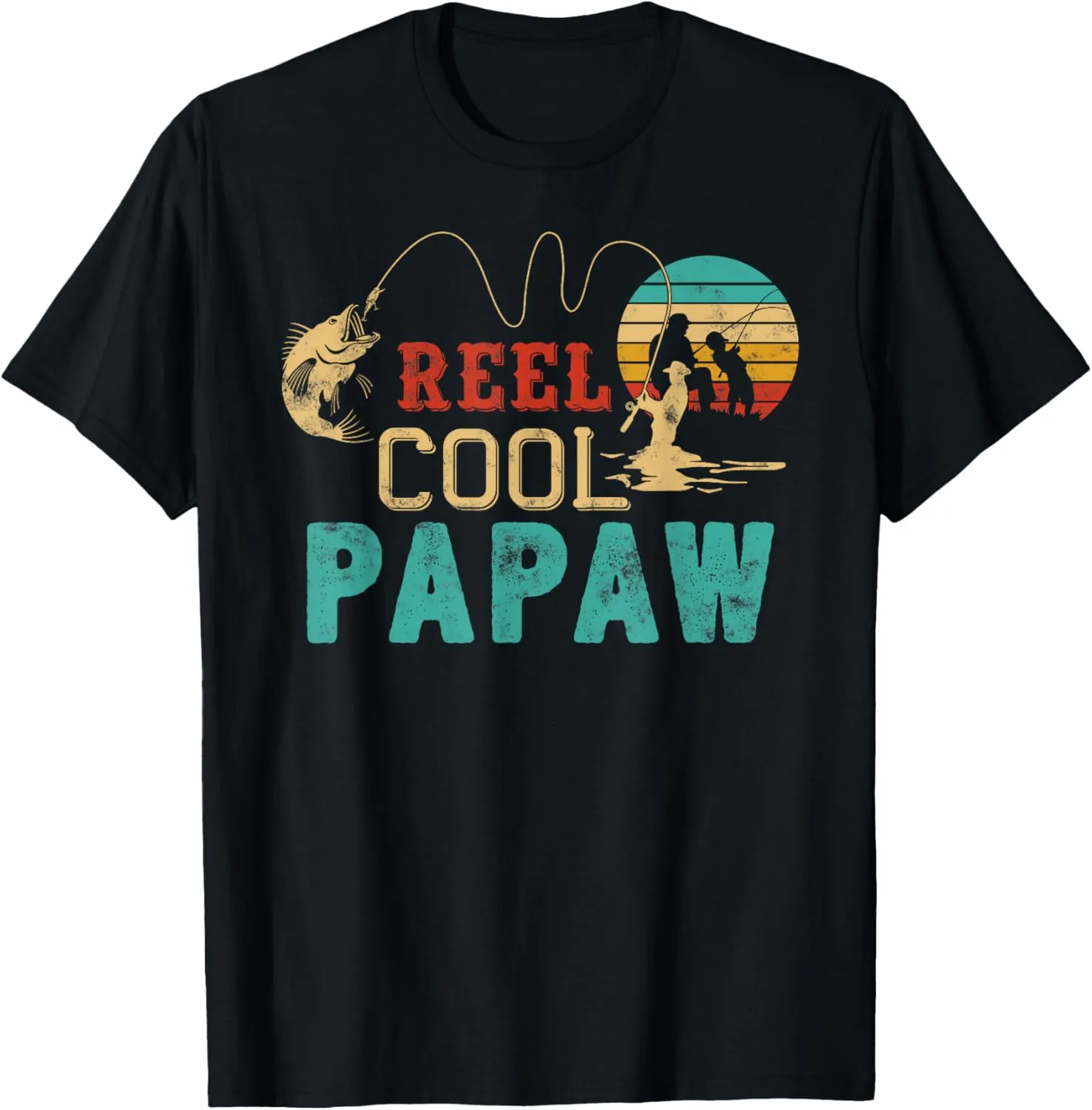 Fishing Reel Cool Papaw Father’s day gift Fisherman Papaw T-Shirt