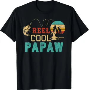 Fishing Reel Cool Papaw Father’s day gift Fisherman Papaw T-Shirt