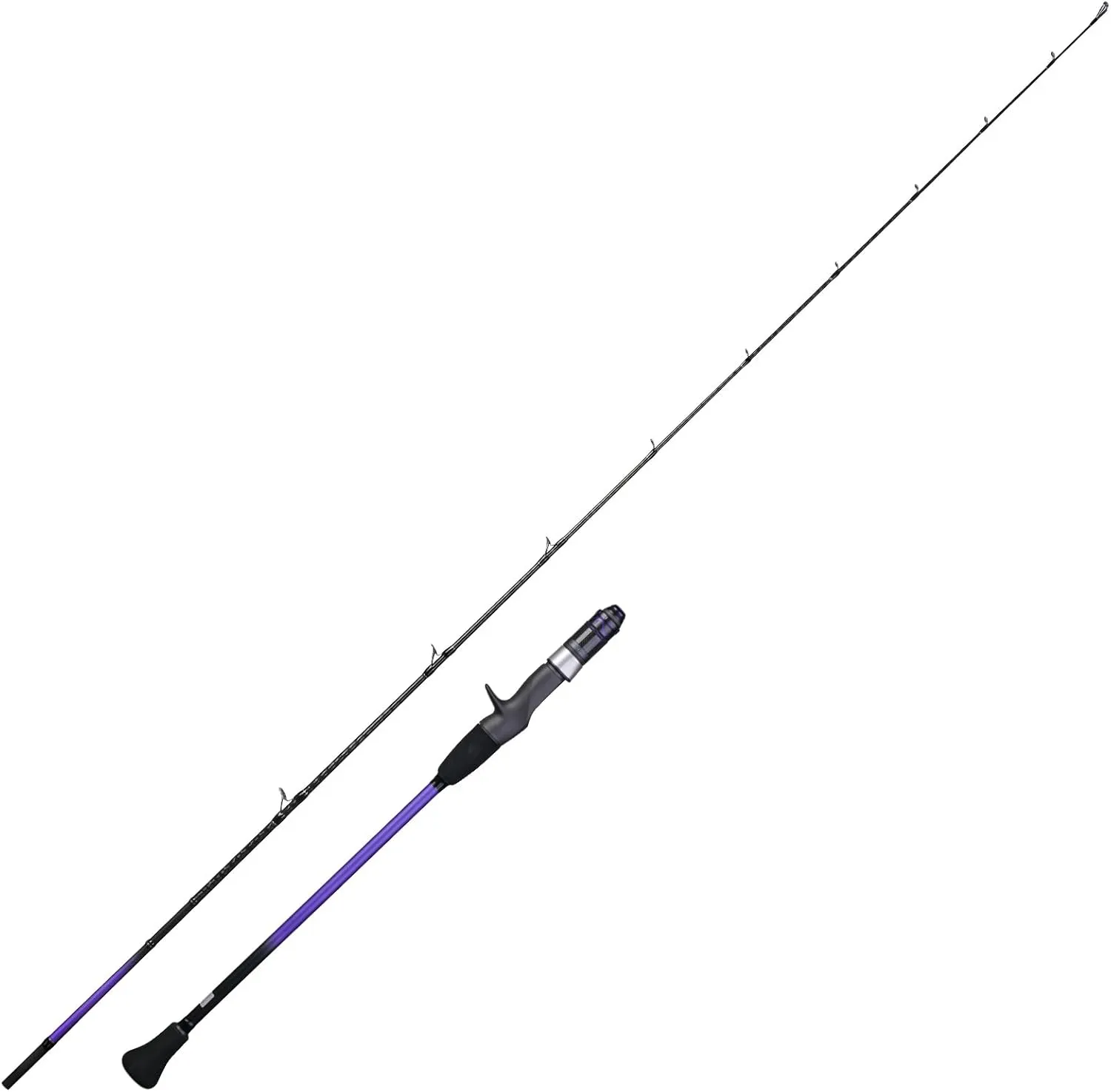 Fishing Rod, Cruiser Series Slow Jigging Rod, Fuji A Guide Rings, 40T 30T Carbon Fiber 2-Piece Spinning & Baitcaster Rod with EVA Handle and Fuji Reel Seat