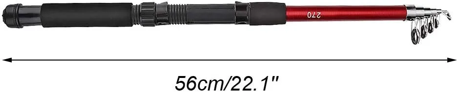 Fishing Rod, Telescopic Fishing Rod Reel Combo Lightweight Glass Fiber Pole with Ceramic Guide Rings for Traveling and Camping