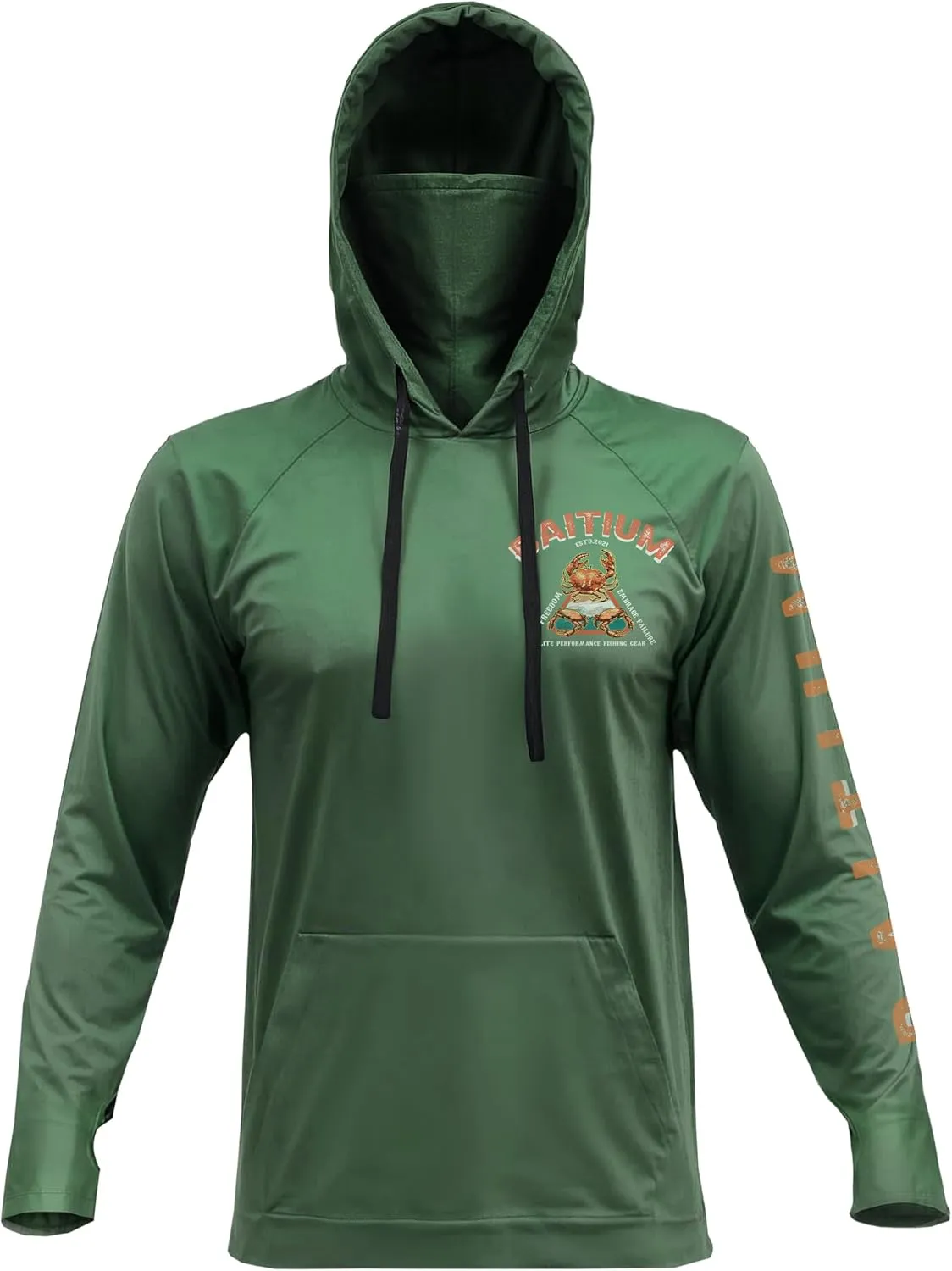 Fishing Shirts for Men,UPF50 Hooded Long Sleeve with Gaiter, Sun Protection Dry Fit Apparel, Face Mask, Fishing Clothes