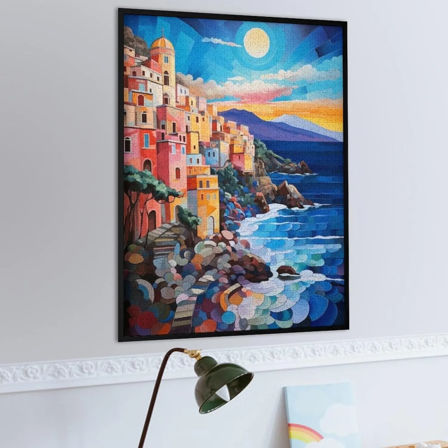 Fishing Village Colorful Puzzle for Adult Hard Challenge Puzzles 1000 Piece Jigsaw Puzzle for Adult and Kids Family Pieces Fit Together Perfectly
