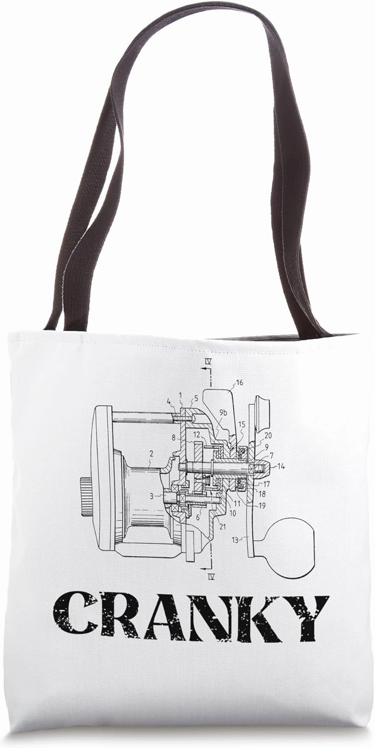 fishing lure Funny Cranky - Crankbait Fishing Mechanical Tote Bag