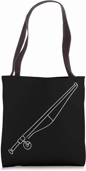 Fishing Rod Sketch Fishery Tote Bag