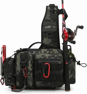 Fishing Tackle Bag,Tactical Fishing Sling Tackle Storage Bag,Lightweight Sling Fishing Backpack- Sling Tool Bag for Fishing Hiking Hunting Camping