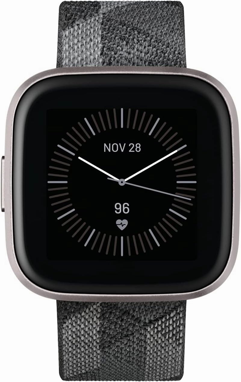Fitbit Versa 2 Special Edition Health and Fitness Smartwatch with Heart Rate, Music, Alexa Built-In, Sleep and Swim Tracking, Smoke Woven/Mist Grey, One Size (S and L Bands Included)