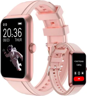 Fitness Tracker Watch for Women Men, Smart Watch with 24/7 Heart Rate Monitor Sleep Tracker Calls and Messages, IP68 Waterproof 1.47" IPS Screen Activity Trackers with Step Tracker, Pedometer (Pink)