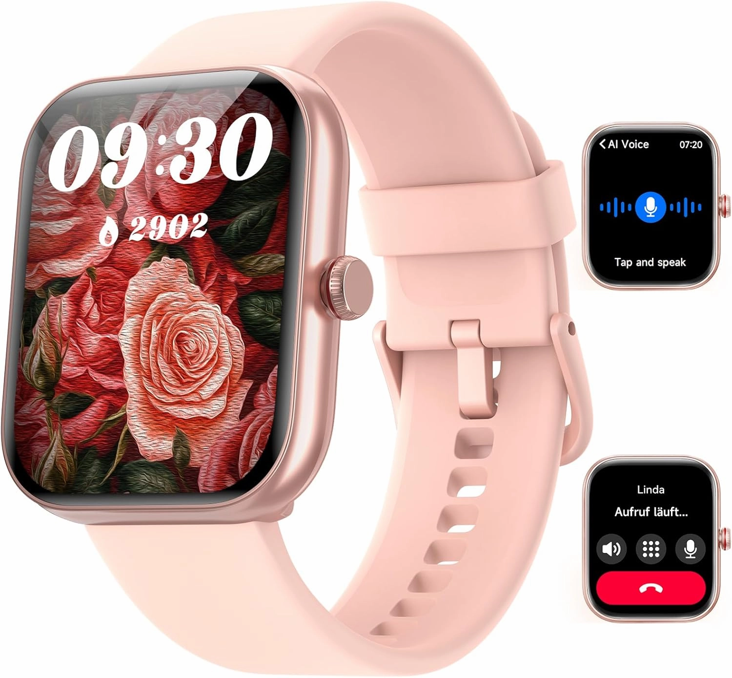 Fitness Tracker- [Alexa Built-in & Answer/Make Calls], 1.91" Smart Watch with Heart Rate/Blood Oxygen/Sleep Monitor, Step Counter Fitness Watch with 100 Sports Modes, IP68 Waterproof for iOS Android