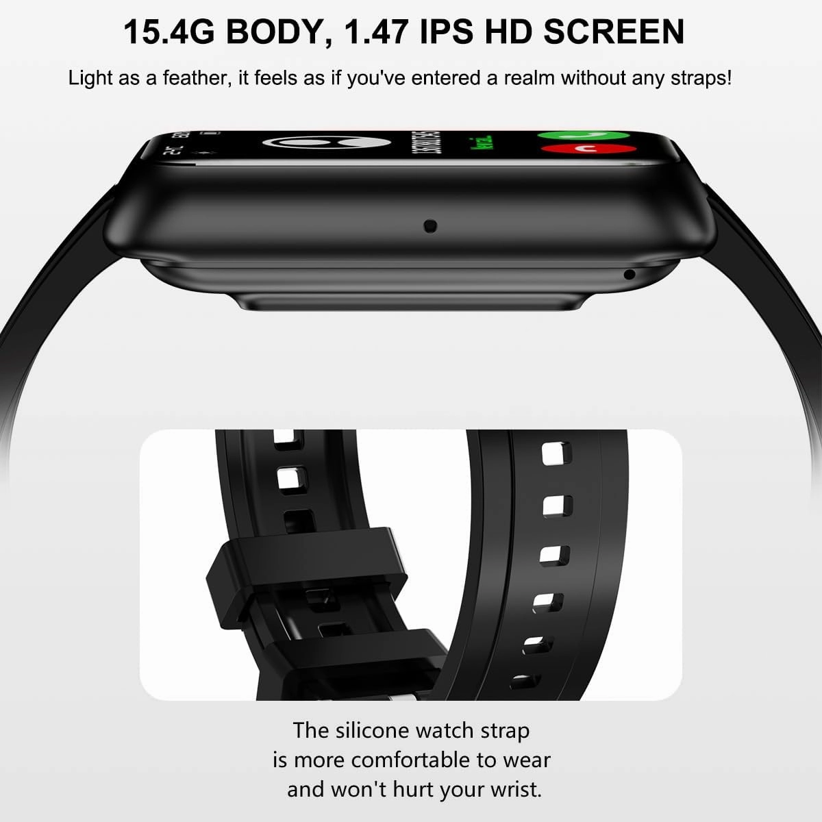 Fitness Tracker Watch for Women Men, Smart Watch with 24/7 Heart Rate Monitor Sleep Tracker Calls and Messages, IP68 Waterproof 1.47" IPS Screen Activity Trackers with Step Tracker, Pedometer (Black)