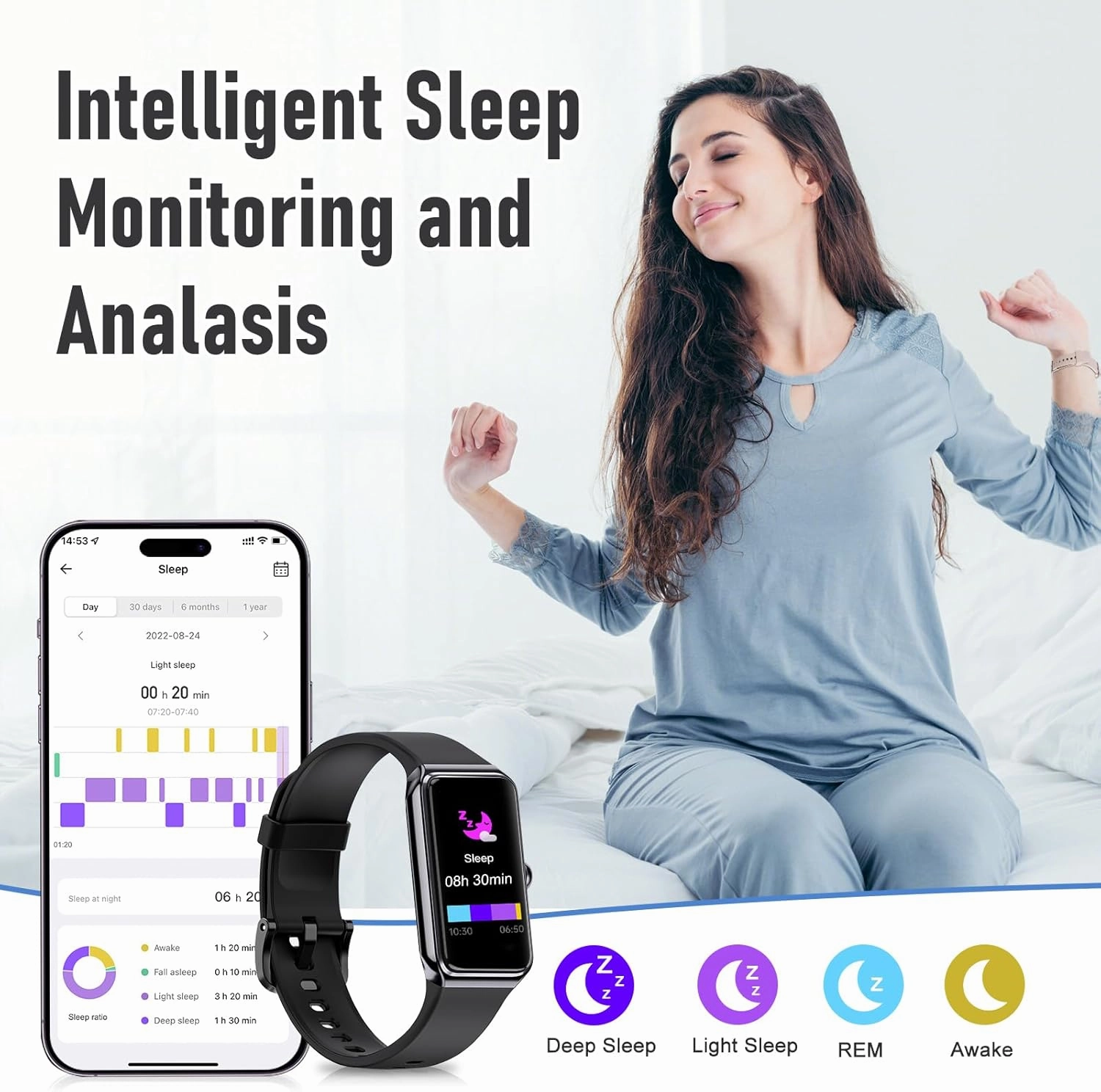 Fitness Tracker with 24/7 Heart Rate,Blood Pressure Sleep Tracking,104 Sports Modes Calories Smart Watch,IP68 Waterproof Step Counter Activity Trackers Pedometer for Android&iPhone Women Men