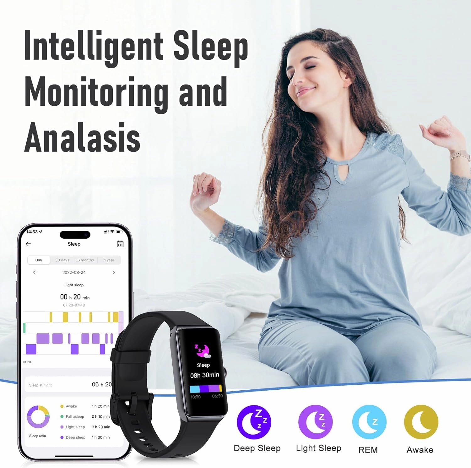Fitness Tracker with 24/7 Heart Rate,Blood Pressure Sleep Tracking,104 Sports Modes Calories Smart Watch,IP68 Waterproof Step Counter Activity Trackers Pedometer for Android&iPhone Women Men