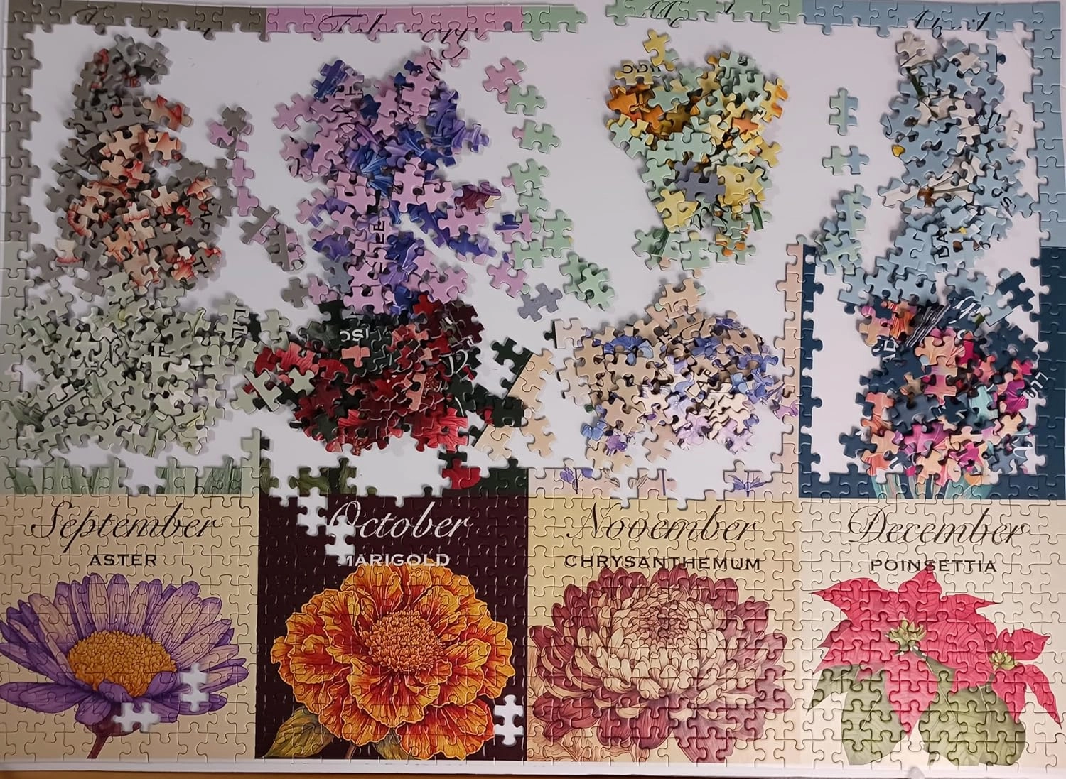 Floral Calendar - 1000-Piece Botanical-Themed Jigsaw Puzzle for Adults | Premium Satin Finish | Made in USA | Fun and Relaxing Challenge